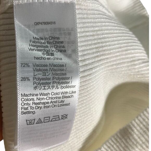 Madewell‎ Shirt Women’s XXL White Wide Rib Sweater Top Sweetheart Corset NM615 - Picture 7 of 12